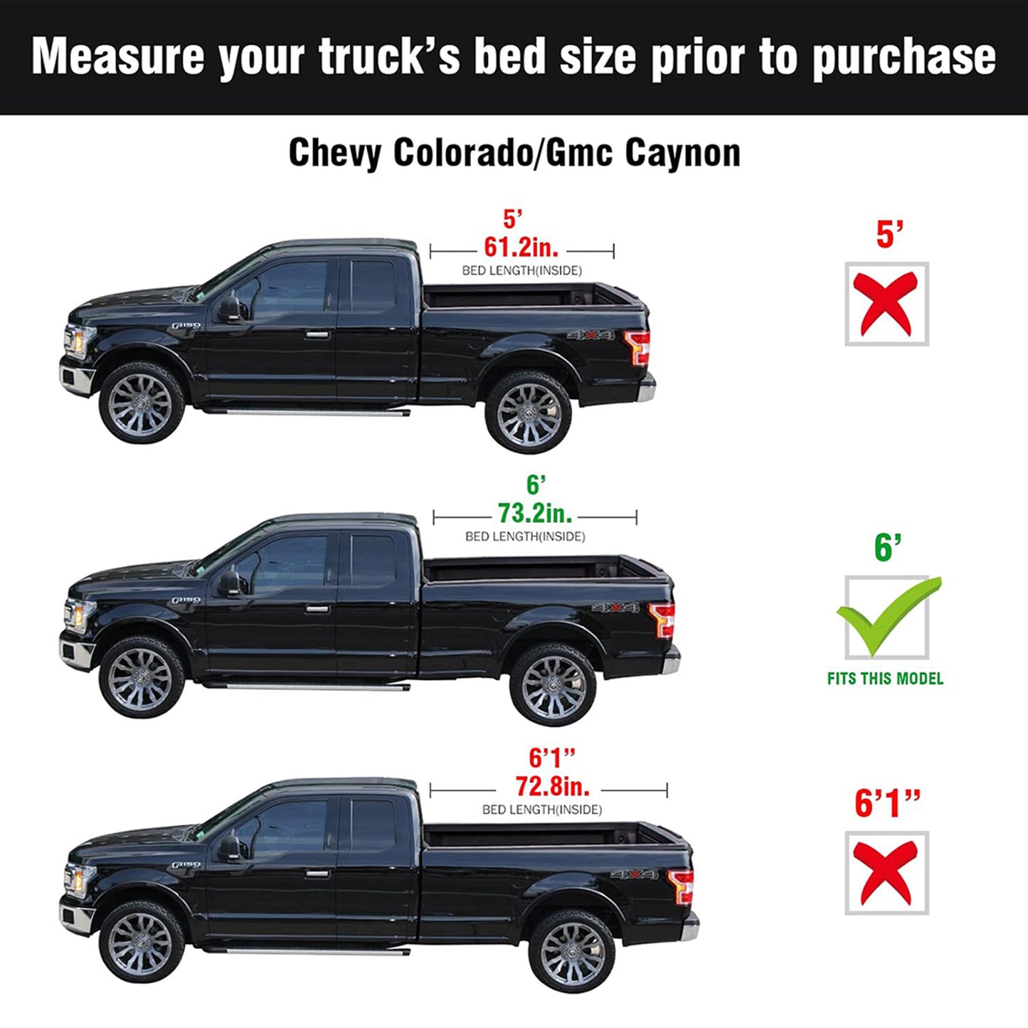Tonotek Rolling Soft Tonneau Cover for 2004 - 2014 Colorado /Canyon 6' Bed (73.2") -TGNSRU00Z2