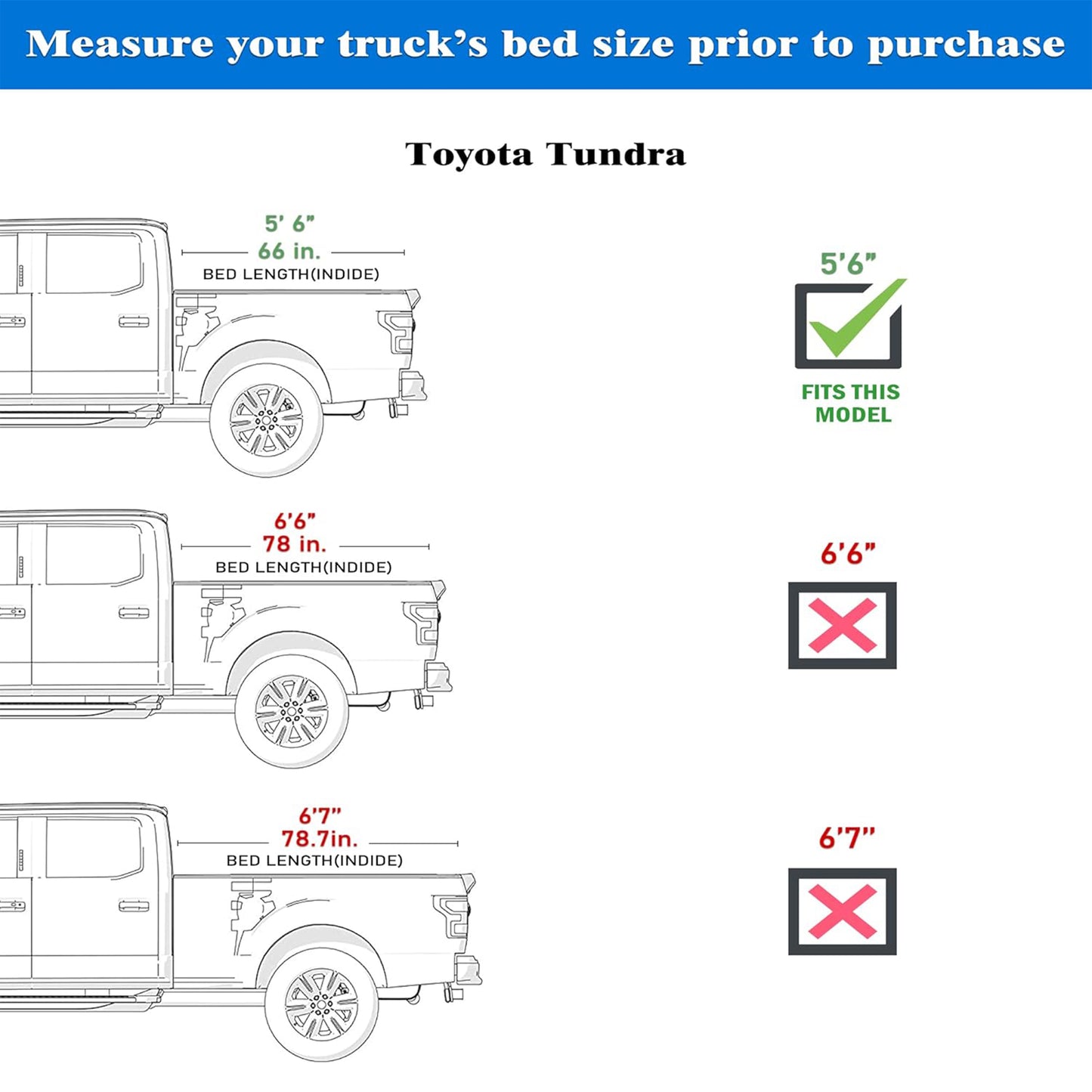 Tonotek Rolling Soft Tonneau Cover for 2022 - 2025 Tundra 5‘6" Bed (66.7") -TGNSRU03Z4