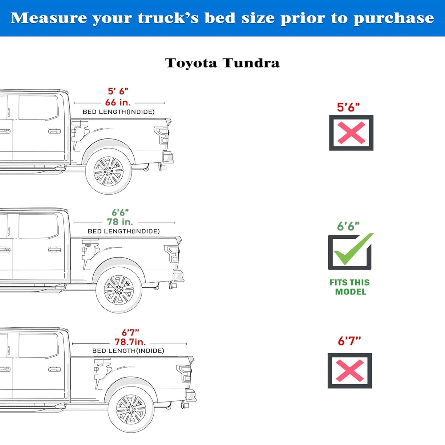 Tonotek Rolling Soft Tonneau Cover for 2022 - 2025 Tundra 6'6" Bed (78.7") -TGNSRU03Z5