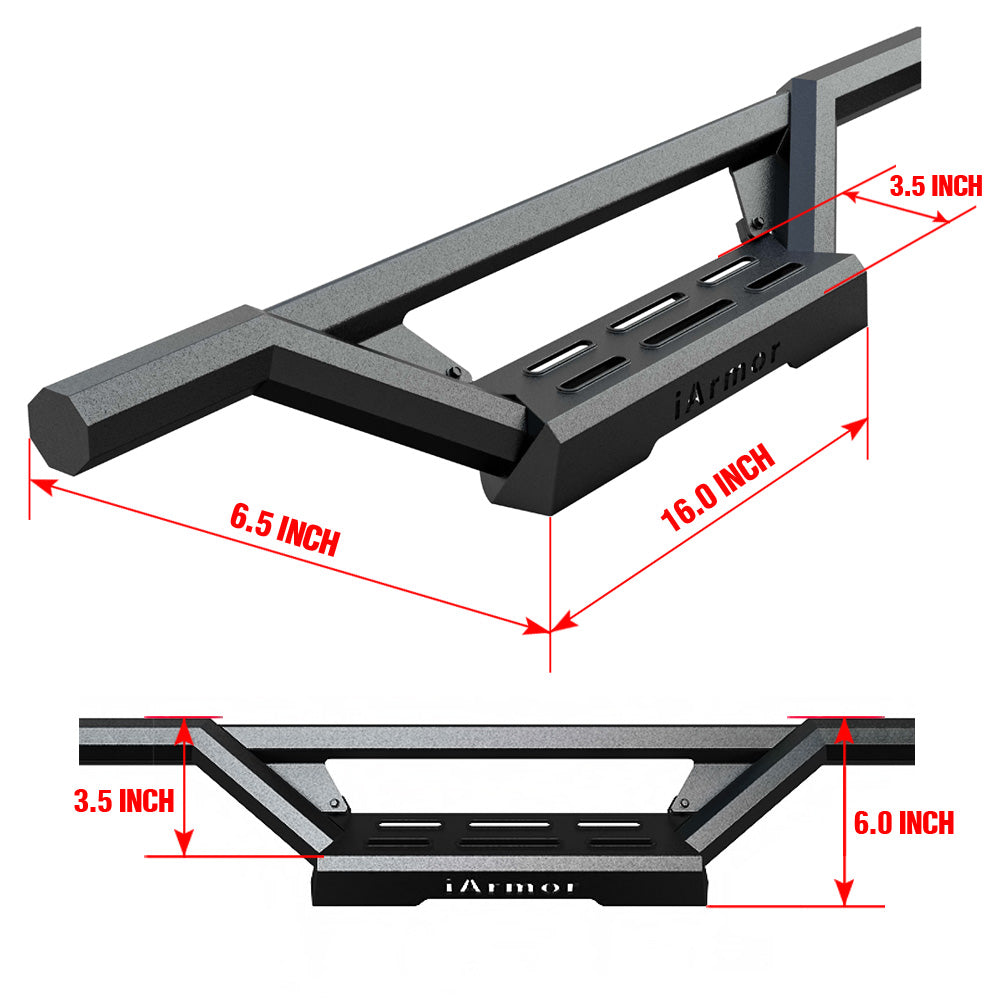 APS Crew Cab Pickup Stainless Steel with 6061 Aluminum Step Pad Nerf Bar M3 - IA20WJI8B
