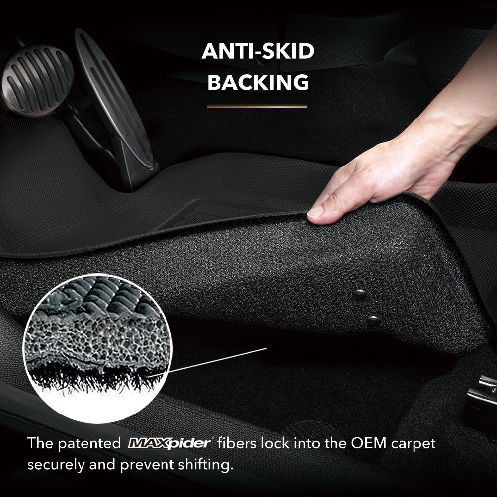 3D Custom Fit KAGU Floor Mat (BLACK) For TOYOTA TACOMA ACCESS/ DOUBLE CAB 18-23 - Front Row - L1TY24911509