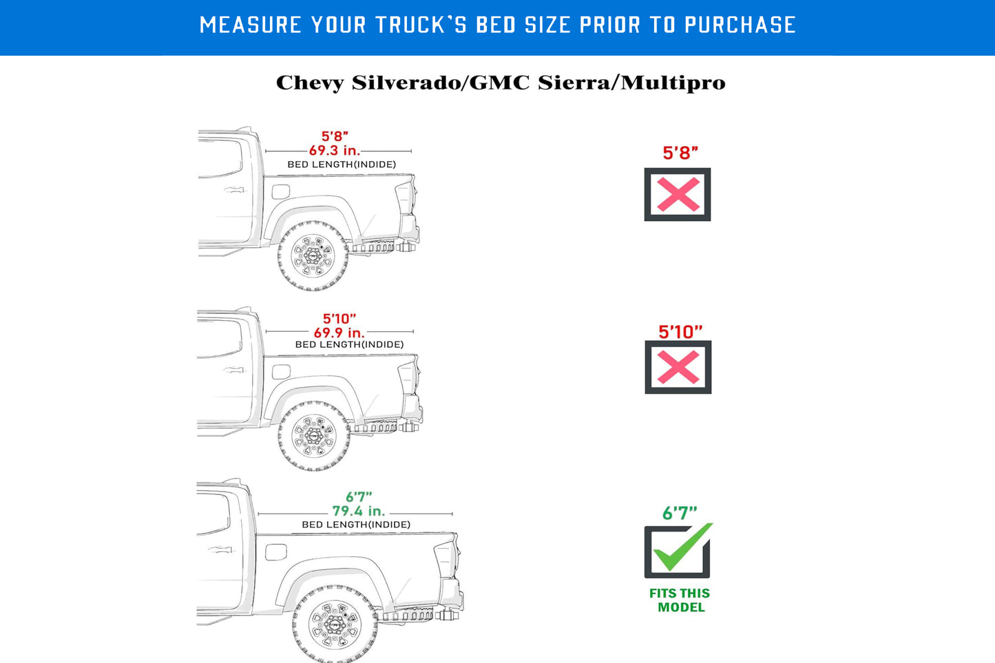 TGN Low Profile Tonneau Cover Fits 2019 - 2025 Chevy/GMC Silverado/Sierra, works w/ MultiPro/Flex tailgate 6' 7" Bed (79.4") - TGNLPF03Z0