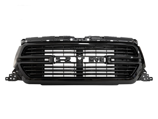 TGN Glossy Black Front Grille Fits 2019-2022 RAM 1500 - GRL-19RAM1500-006