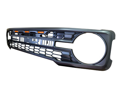 TGN Front Grille w/ LED Light&Letters (Raptor Style) Fits 2021-2024 Ford Bronco - GRL-21BRCO-001