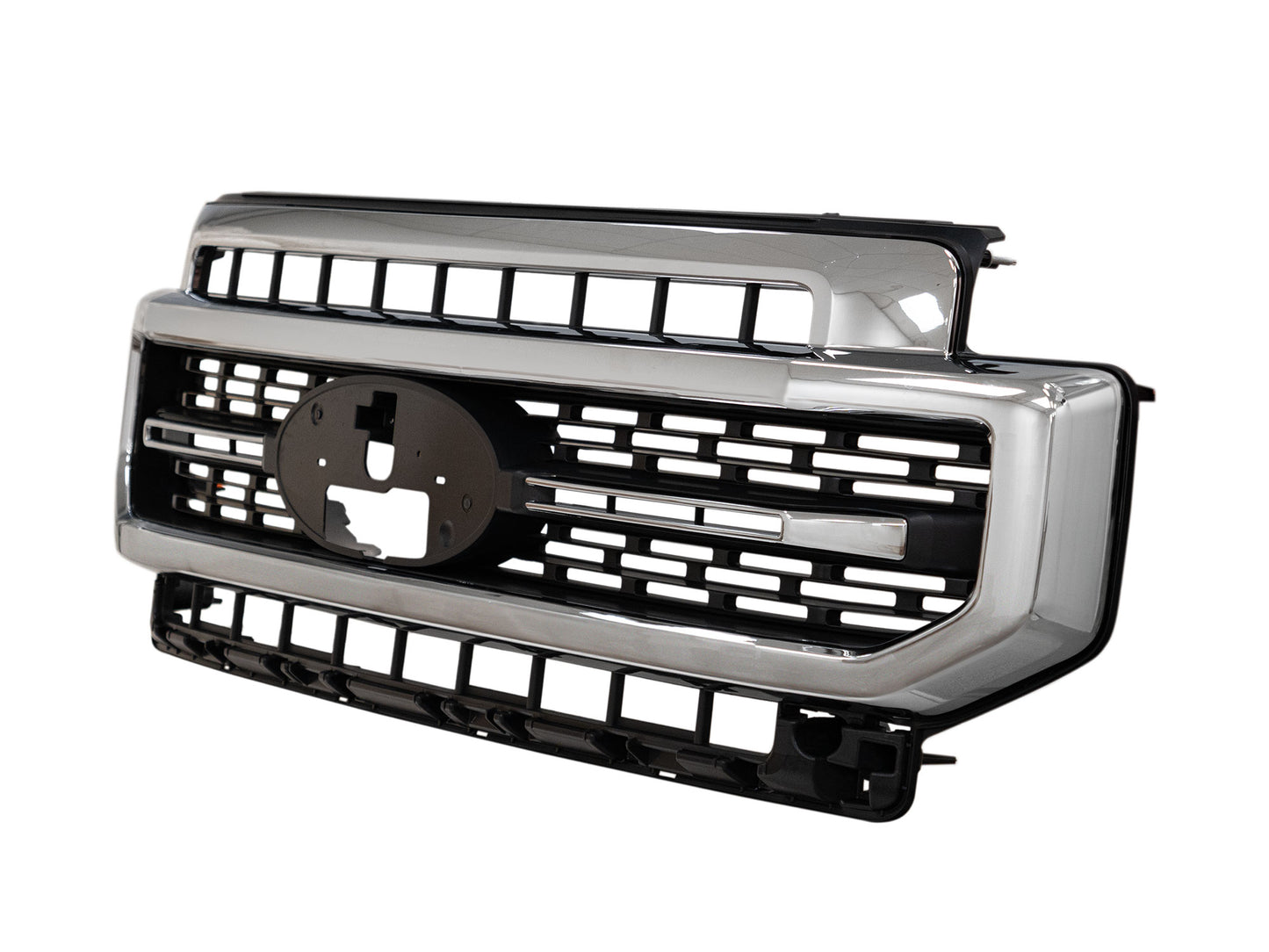 TGN Chrome Front Bumper Grille W/Molding Trim Fits 2020-2022 Ford F-250 - GRL-22SDUTY-002