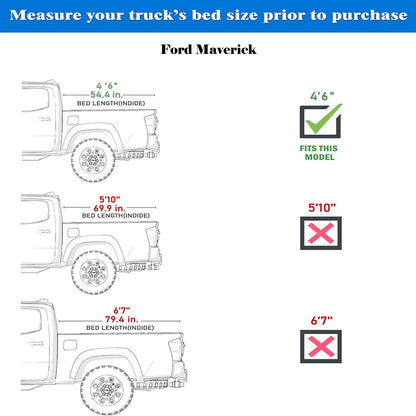 Tonotek Rolling Soft Tonneau Cover for  2022 - 2025 Maverick 4'6" Bed (54.4") -TGNSRU03Z7