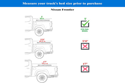 TGN Low Profile Tonneau Cover Fits 2023-2025 Nissan Frontier 5ft Bed (60") - TGNLPF04Z2