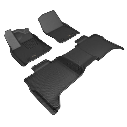 3D Custom Fit KAGU Floor Mat (BLACK) For TOYOTA TUNDRA CREWMAX 22-24 - Full Set - L1TY28801509