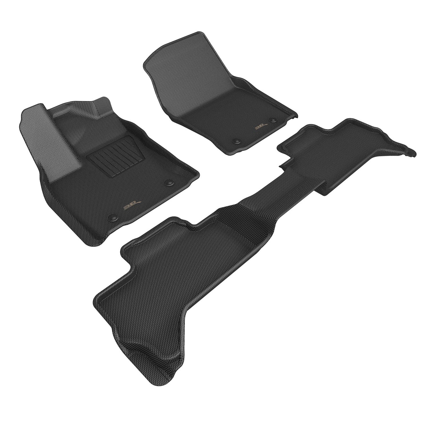 3D Custom Fit KAGU Floor Mat (BLACK) For TOYOTA TUNDRA 22-24 - Full Set - L1TY29601509