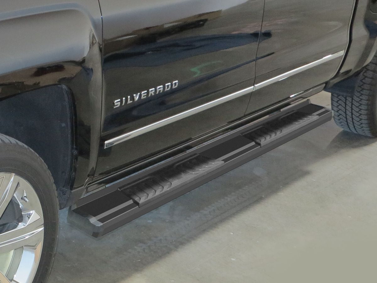 APS Crew Cab Pickup Carbon Steel + PE Step Area Running Board-S Series - WB03SJG1B